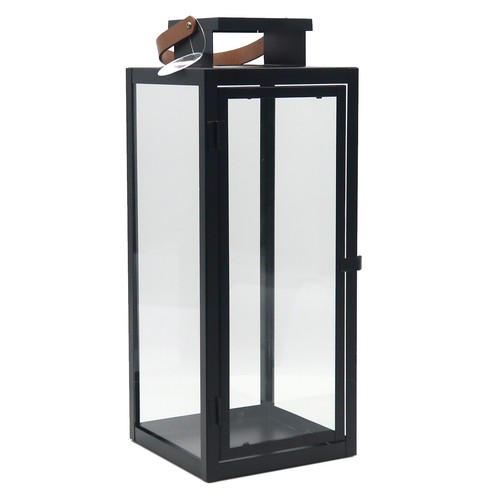 42cm metall laterne - 42cm, schwarz