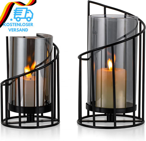 Windlicht schwarz deko modern - windlicht,