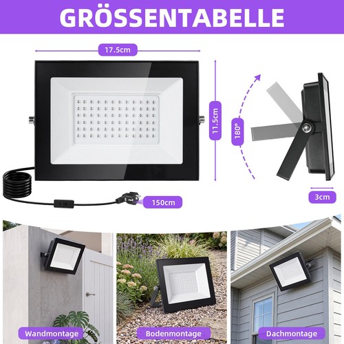 Led schwarzlicht strahler - led,