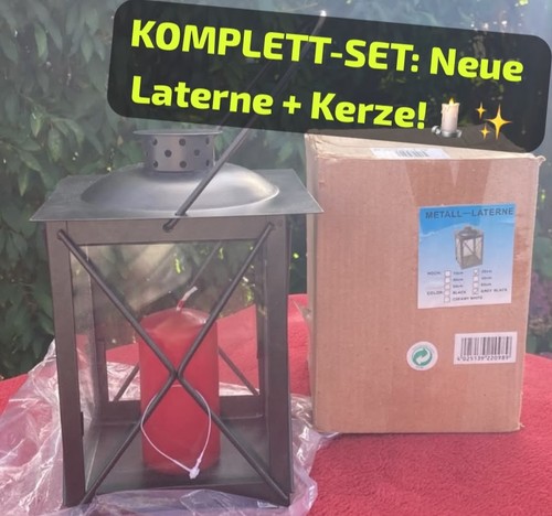 Metall laterne 20cm schwarz - metall,