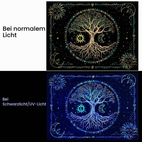Schwarzlicht wandteppich - schwarzlicht,