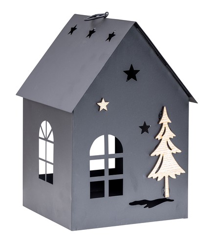 2er set laterne haus - laterne, h65-95cm