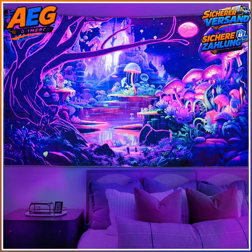 Wandteppich schwarzlicht - wandteppich, uv
